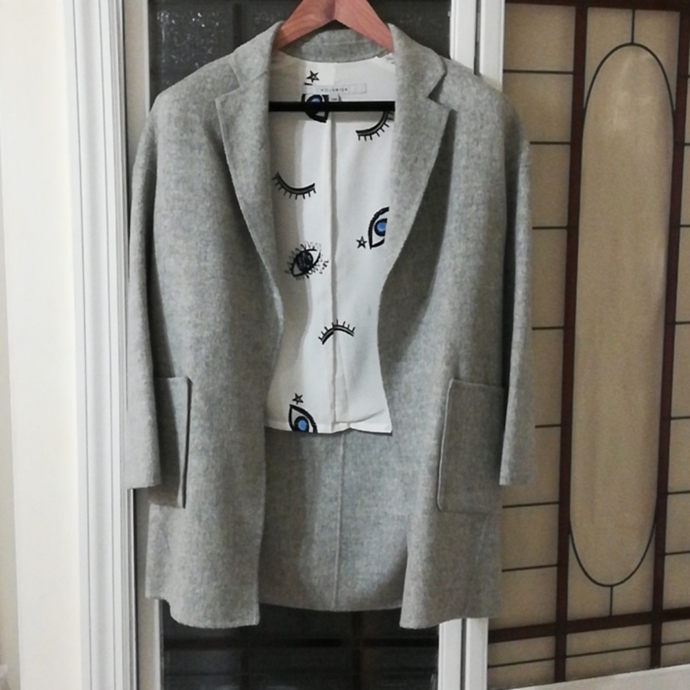 Light wool pea coat jacket